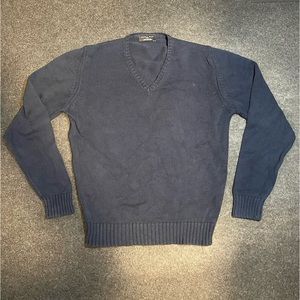 Zara Man Navy Blue V Neck Cable Knit Sweater Mens Medium 38